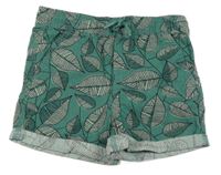 Zelené plátenné kraťasy s listami Primark