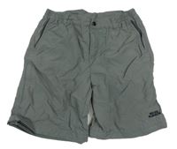 Šedé šusťákové kraťasy s kapsami 