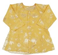 Žlutá lehká květovaná halenka 