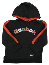 Čierna mikina s červeným pruhom a kapucňou Reebok