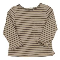 Béžové pruhované tričko H&M