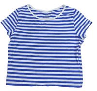 Modro-biele pruhované crop tričko H&M