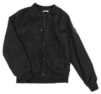 Černý šusťákový podzimní bomber