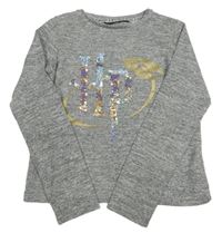 Šedé melírované crop úpletové triko - Harry Potter 