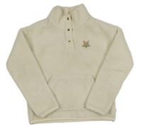 Bílá huňatá mikina s kočičkou Okaidi