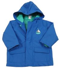 Modrá voděodolná podšitá bunda s lodí a kapucí C&A