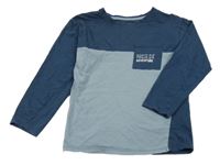 Tmavomodro-světlemodré triko s nápisem Little kids