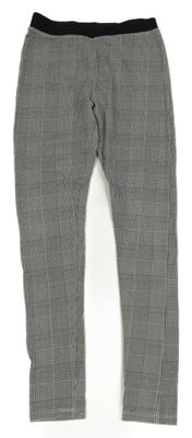 Bílo-černé kostkované legíny H&M