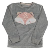 Šedé plyšové mikinotriko s liškou C&A