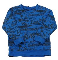 Tmavomodro-čierna mikina s nápismi George