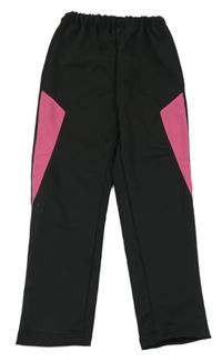 Čierno-ružové športové tepláky