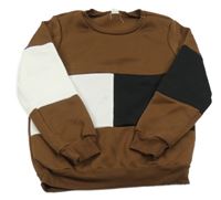 Hnedo-bielo-čierna mikina Shein