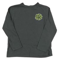 Antracitové tričko s loptou a nápismi Primark