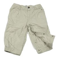 Béžové plátěné podšité kalhoty 