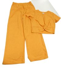 2set - Hořčicové crop tričko + culottes kalhoty River Island