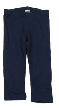 Tmavomodré rebrované legíny H&M