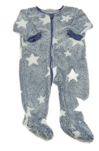 Modro-biely plyšový overal s hviezdami Next