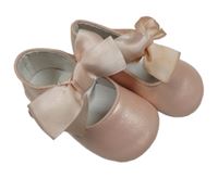 Světlerůžové třpytivé lesklé capáčky s mašlemi Mayoral