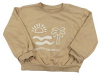 Béžová mikina s palmou a nápisom M&S