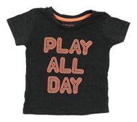 Tmavosivé tričko s nápisom Primark