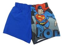 Modro-sivé plážové kraťasy so Supermanem