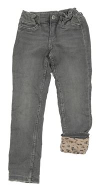 Šedé podšité teplákové skinny rifle &Denim