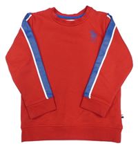 Červeno-modro-biela mikina s logom U.S POLO. ASSN.