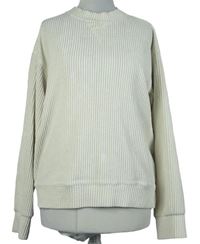 Dámská béžová žebrovaná sametová mikina H&M