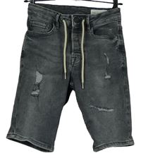 Pánské šedé teplákovo/riflové kraťasy s prošoupáním Denim