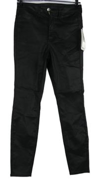 Nové - Dámske čierne potiahnuté é skinny nohavice