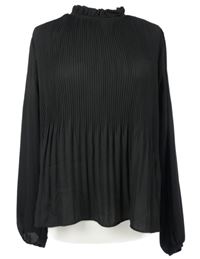 Dámská černá šifonová plisovaná halenka Primark 