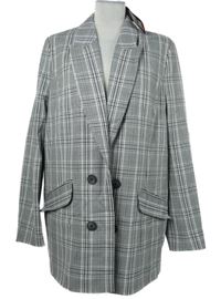 Nové - Dámsky čierno-biely kockovaný blejzer River Island