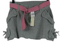 Nové - Dámská šedá tepláková sukně s kapsami a páskem Denim 