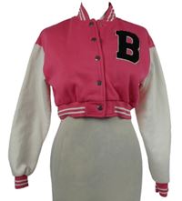 Dámska neónově ružovo-biela baseballová crop mikina Shein