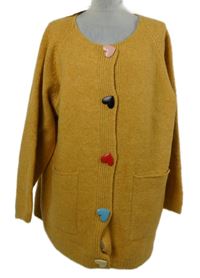 Dámský okrový propínací svetr JCUK 