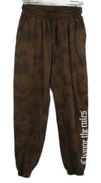 Dámske hnedé batikované cuff tepláky s nápisom FB Sister