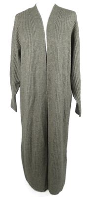 Dámský hnědý žebrovaný svetrový dlouhý cardigán Primark 