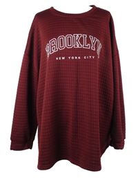 Dámská karmínová mikina s nápisy 