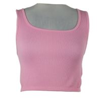 Dámský světlerůžový žebrovaný crop top Primark 
