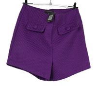 Nové - Dámské purpurové vzorované pletené kraťasy Primark 