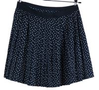 Dámska tmavomodrá bodkovaná skladaná sukňa H&M