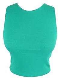 Dámsky zelený rebrovaný crop top Zara