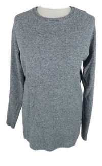 Pánsky tmavomodrý melírovaný sveter H&M