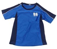 Modro-tmavomodré športové funkčné tričko s číslom Crane