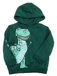 Zelená mikina s dinosaurom a kapucňou George