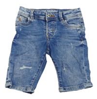 Modré rifľové skinny rifľové kraťasy Denim Co.