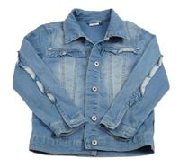 Modrá rifľová bunda