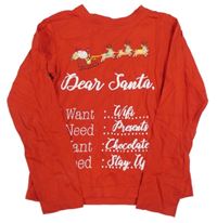Červené tričko so Santa Clausem a nápisom