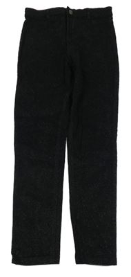 Černé třpytivé skinny manšestráky Denim Co.