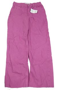 Nové - Fuchsiové wide leg rifle Denim Co.